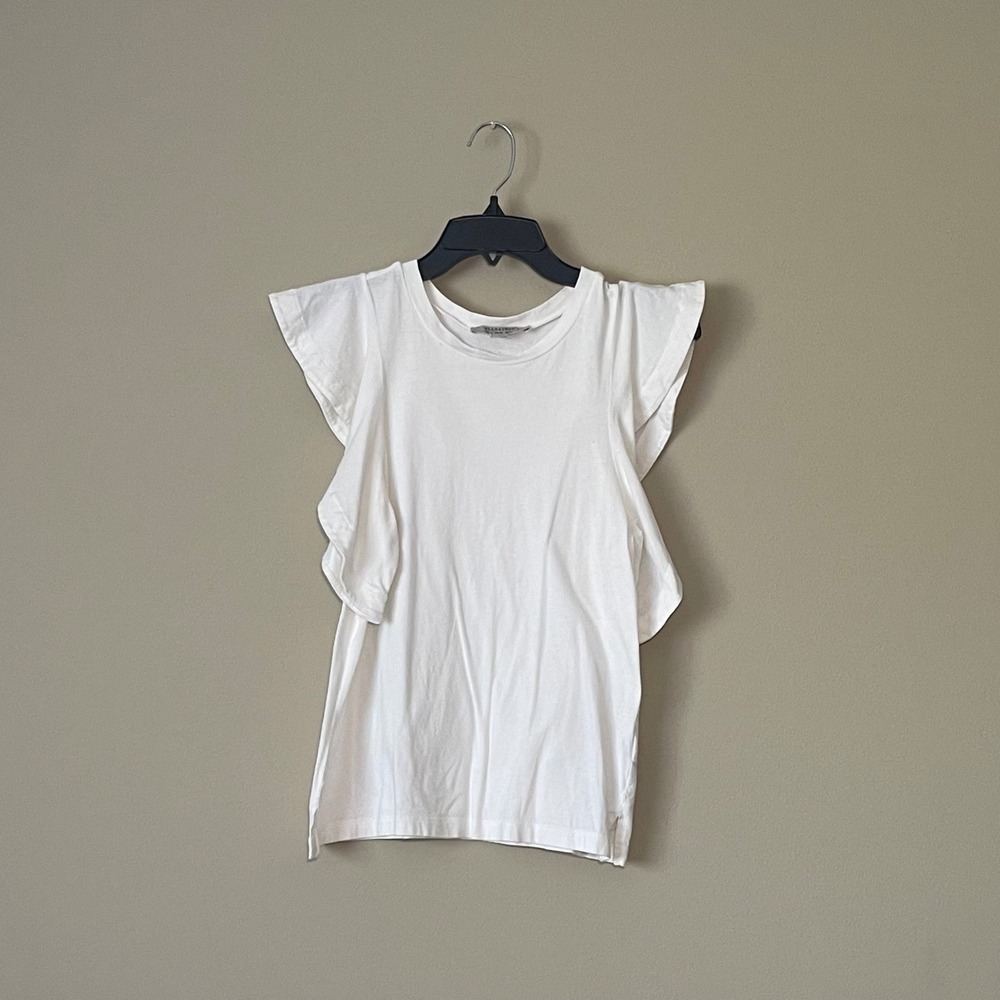 ALLSAINTS‎ Lara Ruffle Camisole White Cotton Sleeveless Tunic Top Size 00